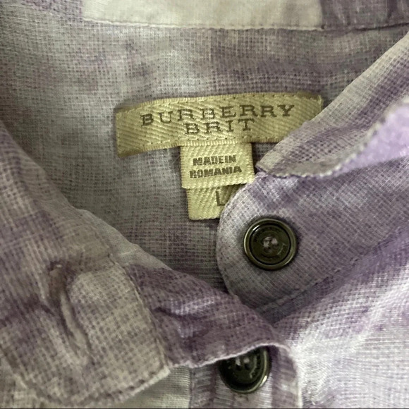 Burberry Girls Cotton Tunic Sz L Ombré Purple Plaid - Picture 4 of 7